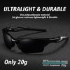 image:imageDUCO Little Kids Sunglasses Age 47 Unbreakable Polarized Cycling Glasses with Case amp Strap K014Black Frame Black Temple