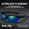 image:imageDUCO Little Kids Sunglasses Age 47 Unbreakable Polarized Cycling Glasses with Case amp Strap K014Black Frame Green Lens