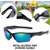image:imageDUCO Little Kids Sunglasses Age 47 Unbreakable Polarized Cycling Glasses with Case amp Strap K014Black Frame Green Lens