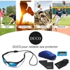 image:imageDUCO Little Kids Sunglasses Age 47 Unbreakable Polarized Cycling Glasses with Case amp Strap K014Black Frame Green Lens