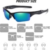 image:imageDUCO Little Kids Sunglasses Age 47 Unbreakable Polarized Cycling Glasses with Case amp Strap K014Black Frame Green Lens