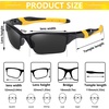 image:imageDUCO Little Kids Sunglasses Age 47 Unbreakable Polarized Cycling Glasses with Case amp Strap K014Black Frame Yellow Temple