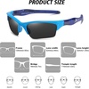 image:imageDUCO Little Kids Sunglasses Age 47 Unbreakable Polarized Cycling Glasses with Case amp Strap K014Blue Frame Blue Temple