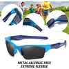 image:imageDUCO Little Kids Sunglasses Age 47 Unbreakable Polarized Cycling Glasses with Case amp Strap K014Blue Frame Blue Temple