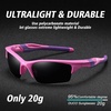 image:imageDUCO Little Kids Sunglasses Age 47 Unbreakable Polarized Cycling Glasses with Case amp Strap K014Pink Frame Purple Temple
