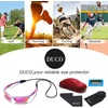 image:imageDUCO Little Kids Sunglasses Age 47 Unbreakable Polarized Cycling Glasses with Case amp Strap K014Pink Frame Purple Temple
