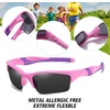 image:imageDUCO Little Kids Sunglasses Age 47 Unbreakable Polarized Cycling Glasses with Case amp Strap K014Pink Frame Purple Temple
