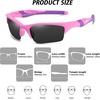 image:imageDUCO Little Kids Sunglasses Age 47 Unbreakable Polarized Cycling Glasses with Case amp Strap K014Pink Frame Purple Temple