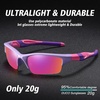 image:imageDUCO Little Kids Sunglasses Age 47 Unbreakable Polarized Cycling Glasses with Case amp Strap K014Purple Frame Pink Temple