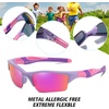 image:imageDUCO Little Kids Sunglasses Age 47 Unbreakable Polarized Cycling Glasses with Case amp Strap K014Purple Frame Pink Temple