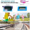 image:imageDUCO Little Kids Sunglasses Age 47 Unbreakable Polarized Cycling Glasses with Case amp Strap K014Purple Frame Pink Temple