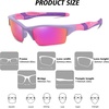 image:imageDUCO Little Kids Sunglasses Age 47 Unbreakable Polarized Cycling Glasses with Case amp Strap K014Purple Frame Pink Temple