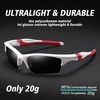 image:imageDUCO Little Kids Sunglasses Age 47 Unbreakable Polarized Cycling Glasses with Case amp Strap K014White Frame Red Temple