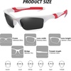 image:imageDUCO Little Kids Sunglasses Age 47 Unbreakable Polarized Cycling Glasses with Case amp Strap K014White Frame Red Temple