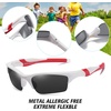 image:imageDUCO Little Kids Sunglasses Age 47 Unbreakable Polarized Cycling Glasses with Case amp Strap K014White Frame Red Temple