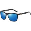 image:imageDUCO Mens Sunglasses Polarized UV Protection Retro Rectangular Frame Sun Glasses for Driving Fishing 100 UV Blocking 3029HBlack Frame Revo Blue Lens