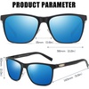 image:imageDUCO Mens Sunglasses Polarized UV Protection Retro Rectangular Frame Sun Glasses for Driving Fishing 100 UV Blocking 3029HBlack Frame Revo Blue Lens