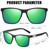 image:imageDUCO Mens Sunglasses Polarized UV Protection Retro Rectangular Frame Sun Glasses for Driving Fishing 100 UV Blocking 3029HBlack Frame Revo Green Lens