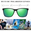 image:imageDUCO Mens Sunglasses Polarized UV Protection Retro Rectangular Frame Sun Glasses for Driving Fishing 100 UV Blocking 3029HBlack Frame Revo Green Lens