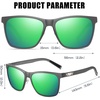 image:imageDUCO Mens Sunglasses Polarized UV Protection Retro Rectangular Frame Sun Glasses for Driving Fishing 100 UV Blocking 3029HGunmetal Frame Revo Green Lens
