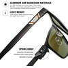 image:imageDUCO Mens Sunglasses Polarized UV Protection Retro Rectangular Frame Sun Glasses for Driving Fishing 100 UV Blocking 3029HGunmetal Frame Revo Green Lens