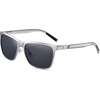 image:imageDUCO Mens Sunglasses Polarized UV Protection Retro Rectangular Frame Sun Glasses for Driving Fishing 100 UV Blocking 3029HSilver Frame Grey Lens