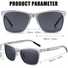 image:imageDUCO Mens Sunglasses Polarized UV Protection Retro Rectangular Frame Sun Glasses for Driving Fishing 100 UV Blocking 3029HSilver Frame Grey Lens