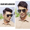 image:imageDUCO Mens Sunglasses Retro Oversized Metal Frame Vintage Polarized Sunglasses for Women Fashion Shades UV Protection DC3039Black Frame Grey Lens