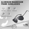 image:imageDUCO Mens Sunglasses Retro Oversized Metal Frame Vintage Polarized Sunglasses for Women Fashion Shades UV Protection DC3039Black Frame Grey Lens