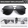 image:imageDUCO Mens Sunglasses Retro Oversized Metal Frame Vintage Polarized Sunglasses for Women Fashion Shades UV Protection DC3039Black Frame Grey Lens