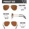 image:imageDUCO Mens Sunglasses Retro Oversized Metal Frame Vintage Polarized Sunglasses for Women Fashion Shades UV Protection DC3039Gold Frame Brown Lens