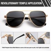 image:imageDUCO Mens Sunglasses Retro Oversized Metal Frame Vintage Polarized Sunglasses for Women Fashion Shades UV Protection DC3039Gold Frame Grey Lens