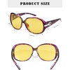 image:imageDUCO Night Driving Glasses Antiglare Eyewear Classic Polarized HD Night Vision Glasses For Women A02Purple Tortoise Frame Night Vision Lens