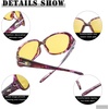 image:imageDUCO Night Driving Glasses Antiglare Eyewear Classic Polarized HD Night Vision Glasses For Women A02Purple Tortoise Frame Night Vision Lens