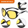 image:imageDUCO Night Driving Glasses Antiglare Eyewear Classic Polarized HD Night Vision Glasses For Women B01Black Frame Night Vision