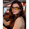 image:imageDUCO Night Driving Glasses Night Vision Glasses Fit Over Glasses for Men Women Polarized AntiGlare Pro Yellow Lens 8953YA01m Size Black Frame Night Vision Lens