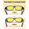 image:imageDUCO Night Driving Glasses Night Vision Glasses Fit Over Glasses for Men Women Polarized AntiGlare Pro Yellow Lens 8953YA01m Size Black Frame Night Vision Lens