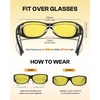 image:imageDUCO Night Driving Glasses Night Vision Glasses Fit Over Glasses for Men Women Polarized AntiGlare Pro Yellow Lens 8953YA02m Size Matte Black Frame Night Vision Lens