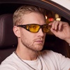 image:imageDUCO Night Driving Glasses Night Vision Glasses Fit Over Glasses for Men Women Polarized AntiGlare Pro Yellow Lens 8953YA02m Size Matte Black Frame Night Vision Lens