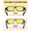 image:imageDUCO Night Driving Glasses Night Vision Glasses Fit Over Glasses for Men Women Polarized AntiGlare Pro Yellow Lens 8953YA04m Size Wine Red Frame Night Vision Lens