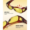 image:imageDUCO Night Driving Glasses Night Vision Glasses Fit Over Glasses for Men Women Polarized AntiGlare Pro Yellow Lens 8953YA04m Size Wine Red Frame Night Vision Lens