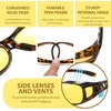 image:imageDUCO Night Driving Glasses Night Vision Glasses Fit Over Glasses for Men Women Polarized AntiGlare Pro Yellow Lens 8953YA07m Size Tortoise Frame Night Vision Lens