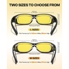 image:imageDUCO Night Driving Glasses Night Vision Glasses Fit Over Glasses for Men Women Polarized AntiGlare Pro Yellow Lens 8953YB01l Size Black Frame Night Vision Lens