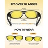 image:imageDUCO Night Driving Glasses Night Vision Glasses Fit Over Glasses for Men Women Polarized AntiGlare Pro Yellow Lens 8953YB01l Size Black Frame Night Vision Lens