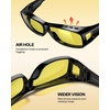 image:imageDUCO Night Driving Glasses Night Vision Glasses Fit Over Glasses for Men Women Polarized AntiGlare Pro Yellow Lens 8953YB03l Size Transparent Grey Frame Night Vision Lens