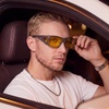 image:imageDUCO Night Driving Glasses Night Vision Glasses Fit Over Glasses for Men Women Polarized AntiGlare Pro Yellow Lens 8953YB03l Size Transparent Grey Frame Night Vision Lens