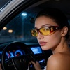 image:imageDUCO Night Driving Glasses Night Vision Glasses Fit Over Glasses for Men Women Polarized AntiGlare Pro Yellow Lens 8953YB04l Size Wine Red Frame Night Vision Lens