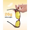 image:imageDUCO Night Driving Glasses Night Vision Glasses Fit Over Glasses for Men Women Polarized AntiGlare Pro Yellow Lens 8953YB04l Size Wine Red Frame Night Vision Lens