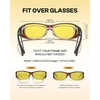 image:imageDUCO Night Driving Glasses Night Vision Glasses Fit Over Glasses for Men Women Polarized AntiGlare Pro Yellow Lens 8953YB04l Size Wine Red Frame Night Vision Lens
