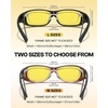 image:imageDUCO Night Driving Glasses Night Vision Glasses Fit Over Glasses for Men Women Polarized AntiGlare Pro Yellow Lens 8953YB04l Size Wine Red Frame Night Vision Lens